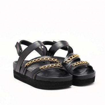 Lezther Chain Black Platform