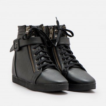 Khidima Black Sneaker Wedges